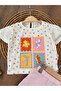Geometric Patterned Frilled Shorts Stretchy Summer Set for Baby Girls - 3