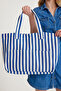 Premium Cotton Woven Women's Colorful Striped Beach Bag / Shoulder Bag - 6