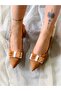 Pari̇ Taba Calf Suede Ribbon Heel Shoes Sandals - 4