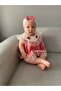 Red Petite Checkered Cherry Detailed Summer Dress with Headband - 5