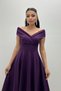 Boat Neck Midiboy Dress - Eggplant Purple - 4
