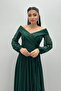 Lace-up, Belted , Tulle Belted - EMERALD GREEN - 3