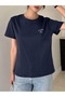 Women's Navy Blue Sunshine Printed Oversize T-Shirt - 3