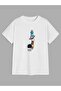Unisex Ice Cream Astronaut Printed Circular Neck Cotton Regular Fit Children's T-Shirt