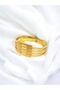 2 Years Warranty Certificated Steel Gold Color Rib Bracelet - 2