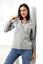 Raised Zippered Hooded Sweatshirt 19116 Grimelange - 2