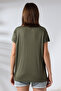 Casual V-Neck Short Sleeve T-Shirt 19410 KHAKI - 4