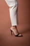 Roux Black Patent Leather 10 Cm Women's Slippers, Heeled Slippers - 2