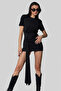 Crew Neck Mini Women's Dress - Knot Detailed, Short Sleeve - 4