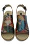 Women's Vegan Leather Multicolored Thick Sole Sandals - Blooming Dog Design - 3