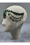 Ahu Model Tasseled Bridal Henna and Wedding Hair Accessories Shuttle Drop Earring Set Green - 5