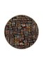 Black Themed Frame Geometric Pattern Woven Base and Decorative Washable Carpet Miravip8546 - 4