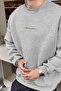 Men's Gray Dreamer Printed 0 Crew Neck Oversize Loose Loose Fit Fleece Sweatshirt - 2