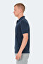 Katsuro Men's Polo Neck Navy Blue T-Shirt - 3