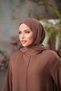 Ankanoor Light Camel Medina Silk Prayer Dress with Shawl - 6
