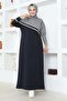 Navy Blue Sports Dress - Stripe Detailed