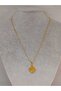 Citrine Stone Pendant with Clover Theme and Gold Plated Chain (49790) - 2