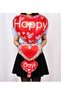 1Pc 90cm Large 3 Tiers Happy Day Foil Heart Balloon Marriage Proposal Anniversary Romantic Home Ornament - 3