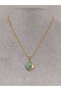 Amazonite Stone Pendant with Clover Theme Gold Plated Chain (49806) - 2