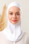 Women's Hijab Sports Bonnet with Hijab Neck Collar Ecru