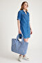 Premium Cotton Woven Women's Colorful Striped Beach Bag / Shoulder Bag - 2