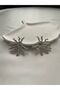 Sun-shaped silver earrings