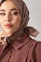 Si̇lk Home Plain Twill Scarf 11343-53 Mink - 6
