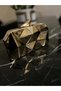 Gold Metal Clutch Portfolio and Evening Dress Bag - 4