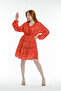 Women's Pomegranate Crispy Flowers Lined Mini Dress with Elastic Waist - 6