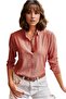 Women's Tile Textured Draped Viscose Shirt with Buttons