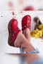 Genuine Leather Annika Red Antique and Evil Eye Bead Detailed Padding Comfort Sabo Women's Slippers - 4