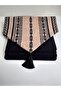 Ethnic Bohemian Patterned Runner & 4 Black Square Plates - 2