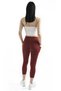 Spocket Women's Claret Red Pocket High Waist, Firming Yoga Tights 21" - 3