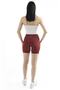 Spocket Claret Red Pocketed High Waist Yoga Shorts Tights 6" - 3