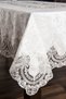 Cream Velvet Tablecloth 160x220 Cm Luxury French Laced Stain Resistant - 2