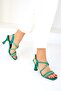Green Satin Women's Classic High Heeled Shoe 18921