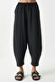 Women's Black Pocketed Linen Viscose Shalwar Trousers CV00001 - 4