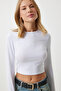 Women's Black and White Crew Neck Basic 2-Pack Crop Knitted Blouse OW00035 - 7