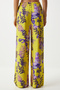 Women's Yellow Purple Patterned Flowy Viscose Palazzo Trousers EN00606 - 7