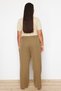 Open Khaki High Waist Wide Leg Wide Leg Pleated Woven Pants - 6