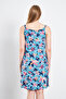 Women's Floral Patterned Front Collar Drop Detailed Mini Length Dress - 8