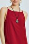 Burgundy Basic Mini Summer Dress - 5