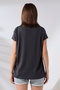 Casual V-Neck Short Sleeve T-Shirt 19410 ANTHRACYTMELANJ - 4