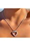 Heart Necklace with Zircon Stone Ezgi Hazelnut Silver Color Silver Necklace