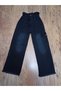New Season Girl's Wide Spanish Leg Style/ Lycra Bag Pocket High Elastic Waist Jean/ Denim Trousers - 2