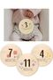 Baby Memory Cards Floral Pattern Monthly Baby Memory Card Set English Wooden Pregnant Month Cards - 2