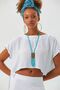 Boat Neck Oversize Summer Crop Bohemian Blouse White - 5