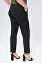 Plus Size Carrot Cut Elastic Waist Pocketed Crepe Scuba Knitted Trousers-Black - 7