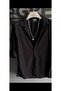 Men's Winter Ribbed Ottoman Textured Black Oversize Shirt - 2