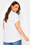 Plus Size Patterned Tulle Detailed Crew Neck Short Sleeve T-Shirt 320826 - 5
